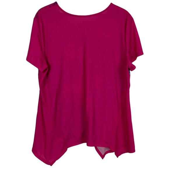 Leoma Lovegrove Womens V-Neck Top Sz XL Anchor Artwork Asymmetrical Hem - Picture 5 of 9